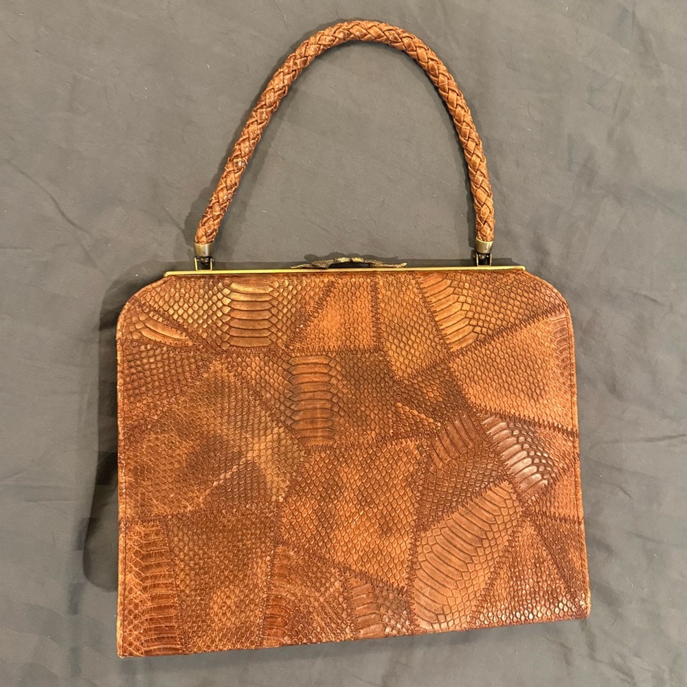 Vintage House of Harlow 1960 Cowhide Leather Handbag